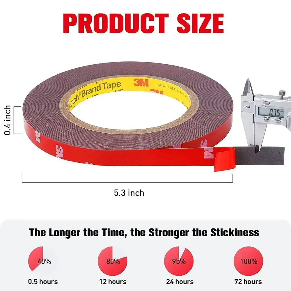 Double Sided Tape Heavy Duty 2 Pack Waterproof Strong Adhesive 33FT x 0.4IN